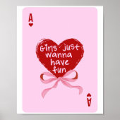 Roze Aas Van Harten Esthetische Girly Art Wall Poster (Voorkant)