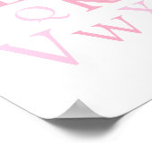 Roze ABC Nursery Typografie Print (Hoek)