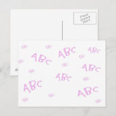 Roze ABC's Briefkaart (Voorkant / Achterkant)