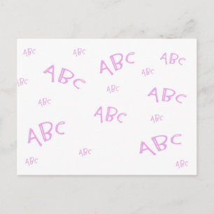 Roze ABC's Briefkaart