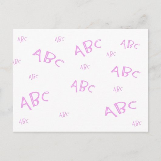 Roze ABC's Briefkaart (Voorkant)
