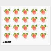 Roze abrikoos ronde sticker (Vel)