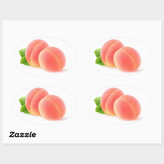 Roze abrikozen ovale sticker (Vel)