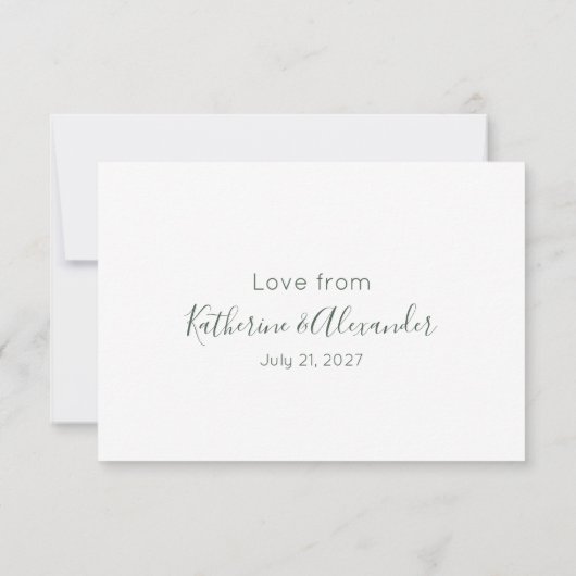 Roze abrikozenrozen & groen bedankt (Achterkant)