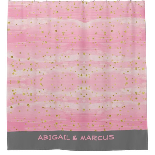 Roze Abstract bad Douchegordijn (Voorkant)