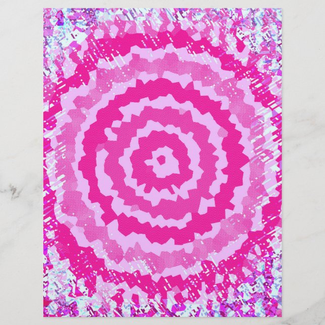 Roze Abstract Bloem Schrapboekpapier 2-zijdige Pag (Voorkant)