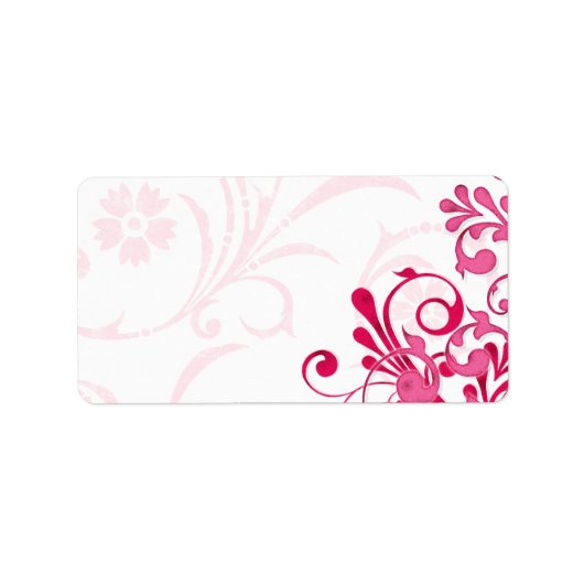 Roze Abstract Bloemen Bruiloft Blank Adres Label (Voorkant)
