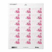 Roze Abstract Bloemen Bruiloft Blank Adres Label (Full Sheet)
