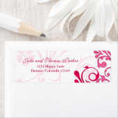 Roze Abstract Bloemen Bruiloft Retouradres Label (Insitu)