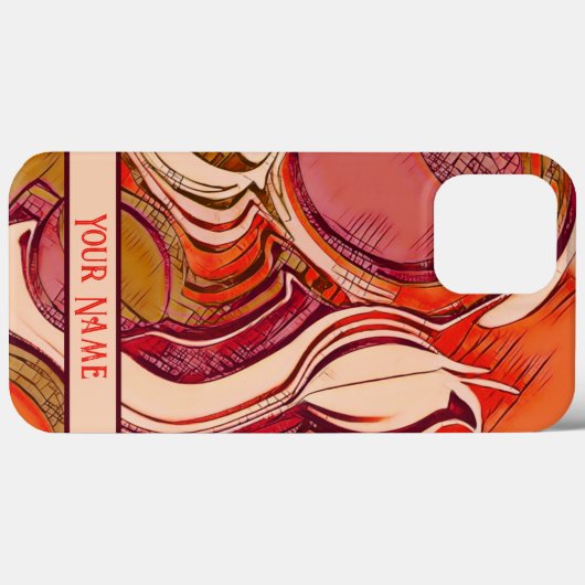 Roze Abstract Bloemenrood Gepersonaliseerd Modern Case-Mate iPhone Case (Achterkant (horizontaal))