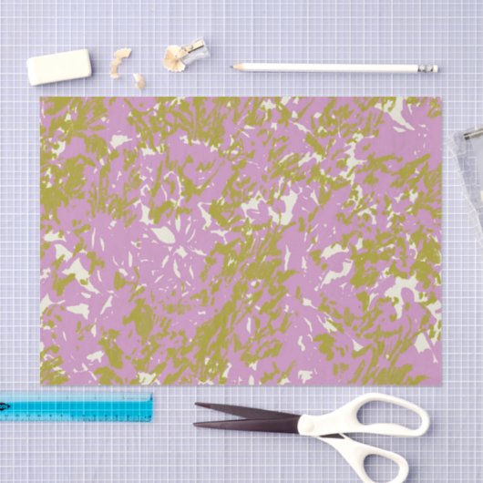 Roze Abstract botanisch ontwerp Tissuepapier (Craft)