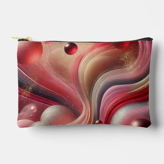 Roze Abstract Design Zippered Pouch Etui (Voorkant)