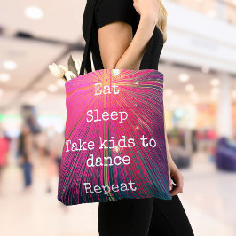 Roze Abstract Eten Slapen Breng Kinderen Naar Dans Tote Bag