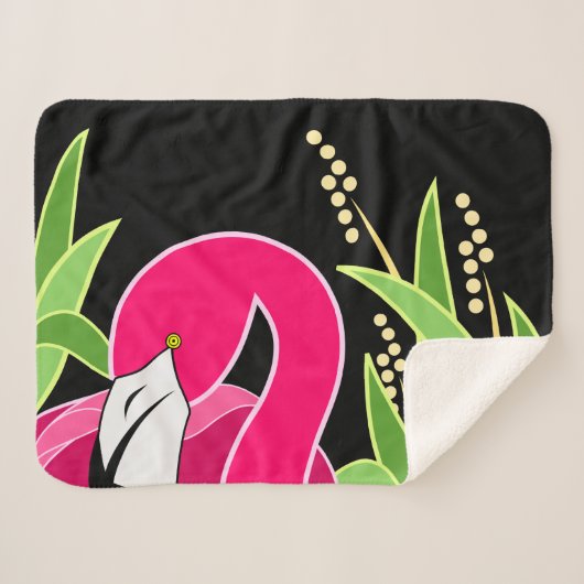 Roze Abstract Flamingo Serpa Dekens (Voorkant (horizontaal))