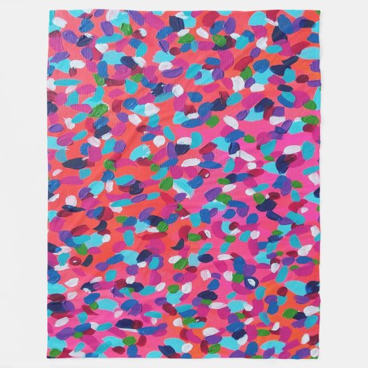 Roze Abstract Fleece Deken (Voorkant)