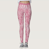  Roze Abstract Floral Design Pattern Yoga Leggings (Voorkant)