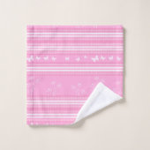 Roze Abstract geometrisch gestreept patroon Bad Handdoek (Wasdoekje)