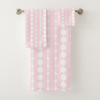 Roze Abstract geometrisch gestreept patroon Bad Handdoek