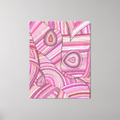 Roze Abstract Geometrisch Patroon met Gebogen Lijn Canvas Afdruk (Voorkant)