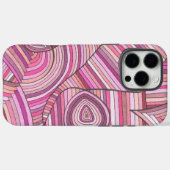 Roze Abstract Geometrisch Patroon met Gebogen Lijn Case-Mate iPhone Case (Achterkant (horizontaal))