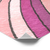 Roze Abstract Geometrisch Patroon met Gebogen Lijn Poster (Hoek)