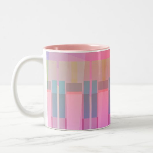 Roze Abstract Geometrische Mok (Links)