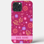 Roze Abstract gepersonaliseerde naam Fun Modern Case-Mate iPhone Case (Achterkant)