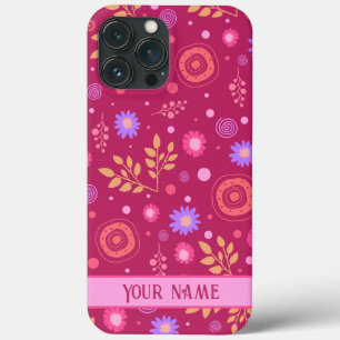 Roze Abstract gepersonaliseerde naam Fun Modern Case-Mate iPhone Case