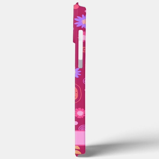 Roze Abstract gepersonaliseerde naam Fun Modern Case-Mate iPhone Case (Achterkant / Links)