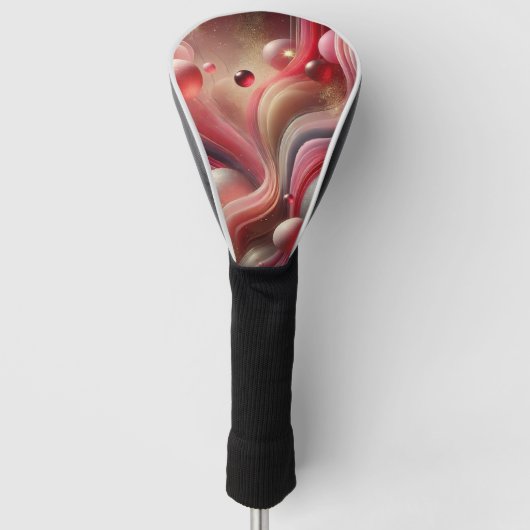 Roze Abstract Golf Head Hoesje Golfheadcover (Voorkant)