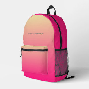  Roze Abstract Gradient Bedrukte Rugzak