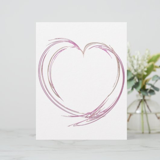 Roze Abstract hart (Staand voorkant)