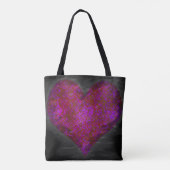 Roze Abstract hart met vervorming Tote Bag (Achterkant)