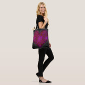 Roze Abstract hart met vervorming Tote Bag (Op model)