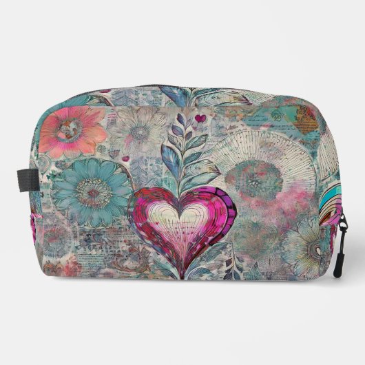 Roze Abstract Hart Toilettas Toilettasje (Voorkant)
