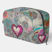 Roze Abstract Hart Toilettas Toilettasje (Rechterhoek)