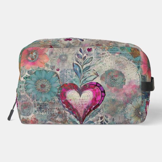 Roze Abstract Hart Toilettas Toilettasje (Achterkant)