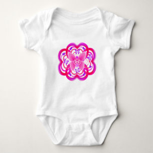 Roze Abstract hartvormig Butterfly-symbool Romper