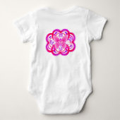 Roze Abstract hartvormig Butterfly-symbool Romper (Achterkant)