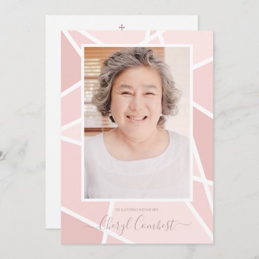 Roze Abstract in het houden van geheugen begrafeni (Voorkant / Achterkant)