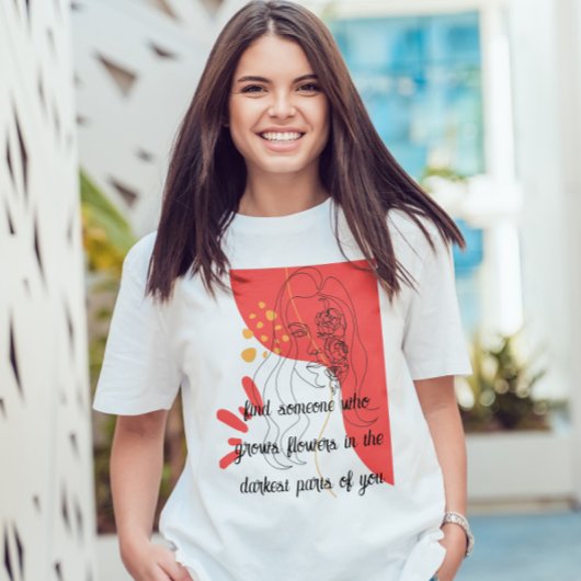 roze abstract Inspirerende Liefde citaat over bloe T-shirt