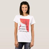 roze abstract Inspirerende Liefde citaat over bloe T-shirt (Voorkant volledig)