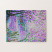 Roze Abstract Landschap met Bomen en Legpuzzel (Horizontaal)