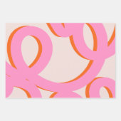 Roze Abstract lijn penseelstreken Inpakpapier Vel (Voorkant 3)