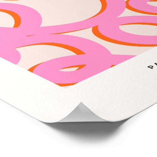 Roze Abstract lijn penseelstreken Poster (Hoek)