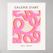 Roze Abstract lijn penseelstreken Poster (Voorkant)