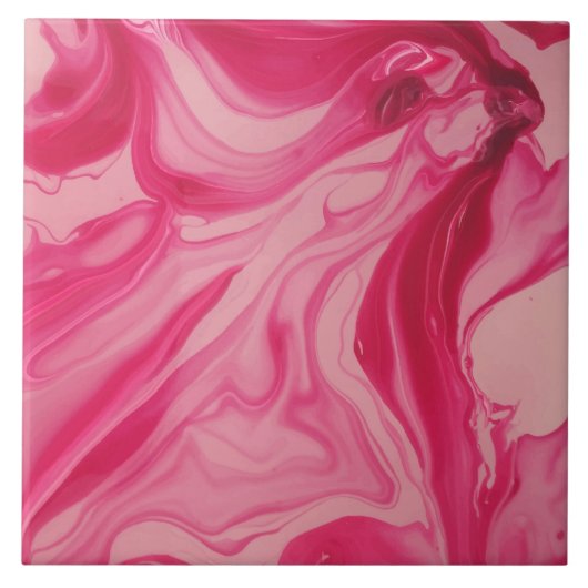 Roze abstract marmeren patroon home kantoor decor tegeltje (Voorkant)