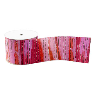 Roze Abstract met Tinsel Stripe Grosgrain Lint