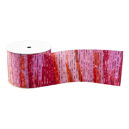Roze Abstract met Tinsel Stripe Grosgrain Lint (Spoel)