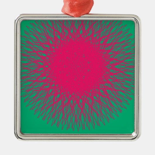 roze abstract metalen ornament (Voorkant)
